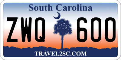 SC license plate ZWQ600