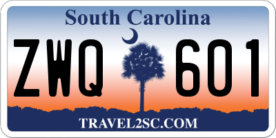 SC license plate ZWQ601