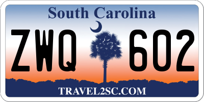 SC license plate ZWQ602