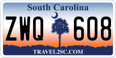 SC license plate ZWQ608