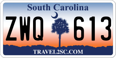 SC license plate ZWQ613