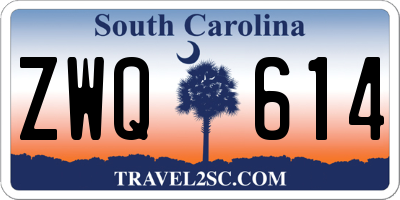 SC license plate ZWQ614