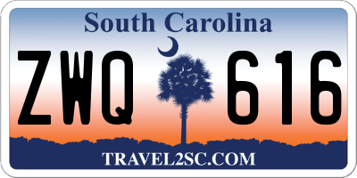 SC license plate ZWQ616
