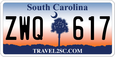 SC license plate ZWQ617