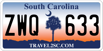 SC license plate ZWQ633