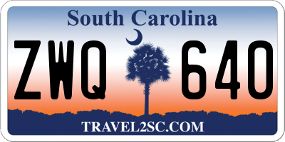 SC license plate ZWQ640