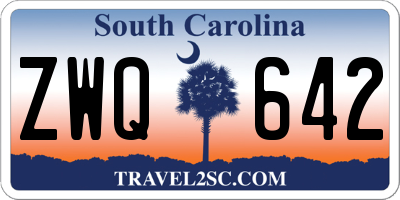 SC license plate ZWQ642
