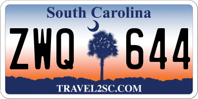 SC license plate ZWQ644