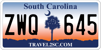 SC license plate ZWQ645