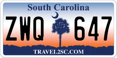 SC license plate ZWQ647