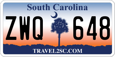SC license plate ZWQ648