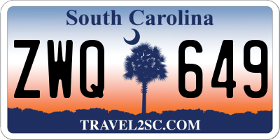 SC license plate ZWQ649