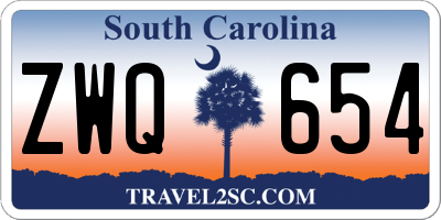 SC license plate ZWQ654
