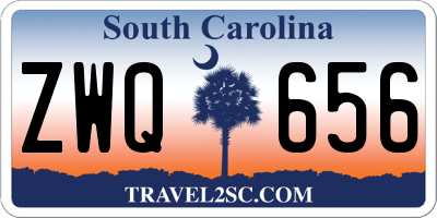 SC license plate ZWQ656