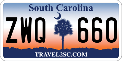 SC license plate ZWQ660