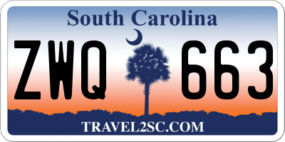 SC license plate ZWQ663
