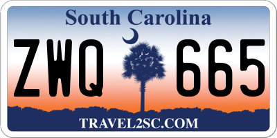 SC license plate ZWQ665