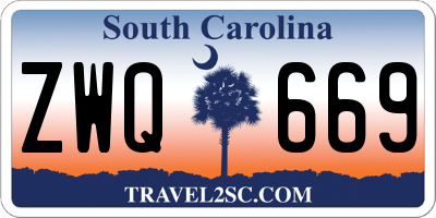 SC license plate ZWQ669