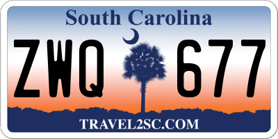 SC license plate ZWQ677