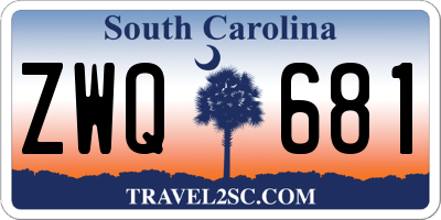 SC license plate ZWQ681