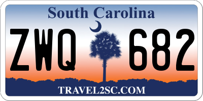 SC license plate ZWQ682