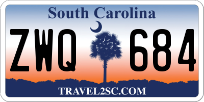 SC license plate ZWQ684