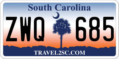 SC license plate ZWQ685