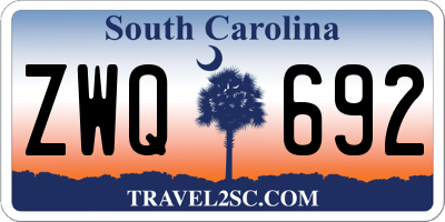 SC license plate ZWQ692