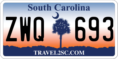 SC license plate ZWQ693