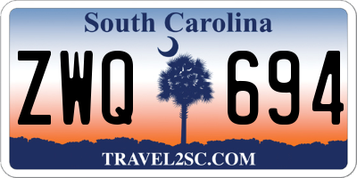 SC license plate ZWQ694