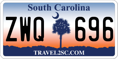 SC license plate ZWQ696