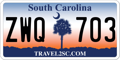 SC license plate ZWQ703