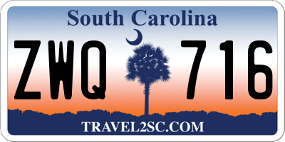 SC license plate ZWQ716