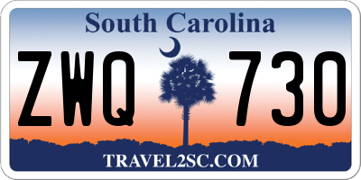 SC license plate ZWQ730