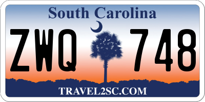 SC license plate ZWQ748