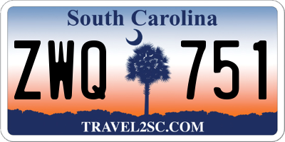 SC license plate ZWQ751