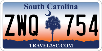 SC license plate ZWQ754