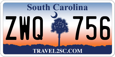 SC license plate ZWQ756