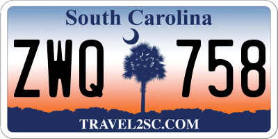 SC license plate ZWQ758