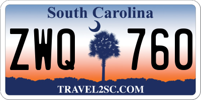 SC license plate ZWQ760