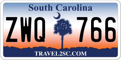 SC license plate ZWQ766