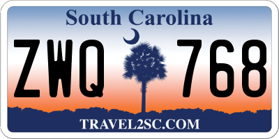 SC license plate ZWQ768