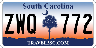 SC license plate ZWQ772