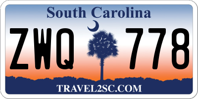 SC license plate ZWQ778