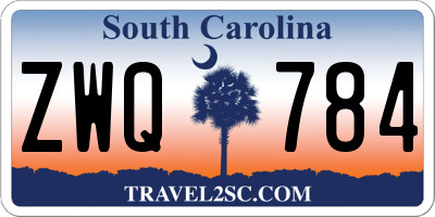 SC license plate ZWQ784