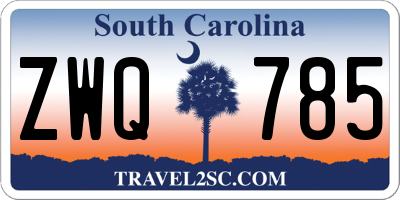 SC license plate ZWQ785