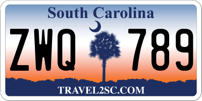 SC license plate ZWQ789