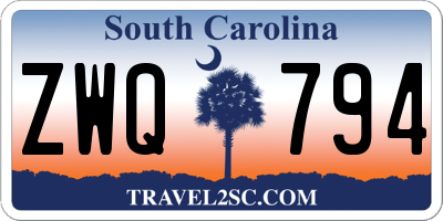 SC license plate ZWQ794