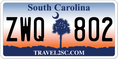 SC license plate ZWQ802