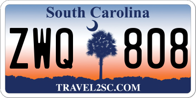 SC license plate ZWQ808